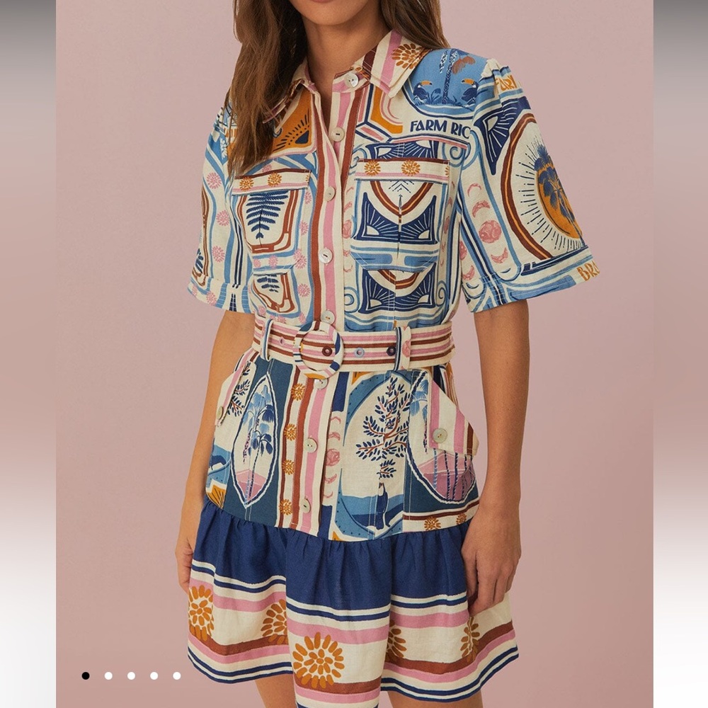 FARM Rio Multicolor Patterned Mini Dress